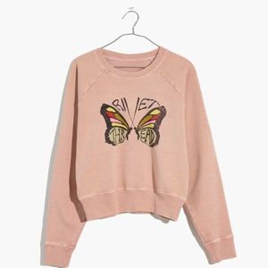 Madewell Rivet & Thread Butterfly Sweatshirt Medium NWT